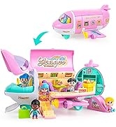 iPlay, iLearn Airplane Doll House Playset, Girls Dollhouse Pretend Play Set, Toddler Pink Dream J...