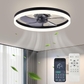 F115 Black Ceiling Fan with Light(Black Fans Blades)