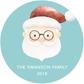 Big Santa Claus With Glasses Labels Custom