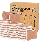 HOMERHYME Natural Dish Sponge 24 Pack, Non-Scratch Scrub Sponge, Multipurpose Kitche...