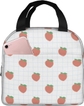 Peach Pattern On White Grid