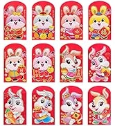 Chinese Red Envelopes, KissDate 2023 Chinese New Year Color Gilding Rabbit Hong Bao Lai See Lucky...