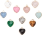 1 Box 10 Styles Faceted Heart Stone Charms