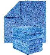 GREEN LIFESTYLE Microfiber Towels for Cars 6 Pack, Borderless Microfiber Towels Cleaning, Rags fo...