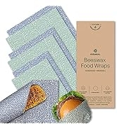 Organic Beeswax Wrap for Food by Mioeco – Assorted 6 Pack Cotton Bees Wrap – Reusable Beeswax Foo...