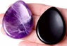 D-amethyst & Obsidian - Water Drops Shaped