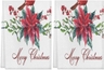 Christmas Birds Poinsettia Flowers Pattern Absorbent