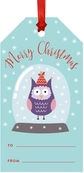 Owl in Snow Globe to from Tags