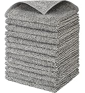 belhope 12 Pack Grey Microfiber Cleaning Cloth, All-Purpose Microfiber Towels, Multi-Surface Stre...