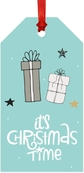 Modern Gray Aqua Holiday Presents Tags