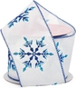 Blue Snowflakes on White Satin