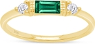 Yellow Gold Over : Simulated Emerald