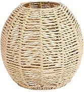 Cabilock Rattan Ceiling Pendant Lamp Light Cover Vintage Handwoven Chandelier Lamp Shade Bulb Gua...