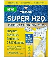 VitaCup Super H2O Bloating Relief and Digestive Health Drink Mix Packets, Probiotics, Prebiotics,...