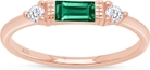 Rose Gold Over : Simulated Emerald