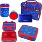 Blue Red Rocket Bento Food Thermos Set