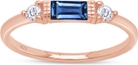 Rose Gold Over : Simulated Blue Sapphire