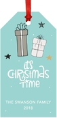 Modern Gray Aqua Holiday Presents Tags Custom