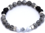 Stretch Bracelet: Howlite and Gray Marble (lava)