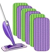 Reusable Mop Pads Compatible with Swiffer Wet Jet Mop- 6 Pack Wet Pads Refill Washable Microfiber...