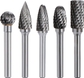 5PCS 1/4" Shank Carbide Rotary Burrs