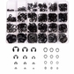 Black 324pcs e-clips+c-clips