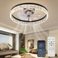 F111 Black Ceiling Fan with Light(White Fans Blades)