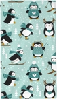 Winter Penguins Snowflakes