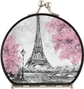 Vintage Paris Eiffel Tower and Pink Tree