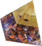 Colorful Tumbled Stones+Golden Metal