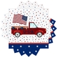 AMERICAN FLAG AND TRUCK