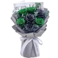 7 Green Black Roses Grey Paper