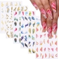 Pink Gold Green Stripe Line Marble Wave Nail Decals