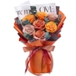 7 Orange Dusty Pink Roses Orange Paper