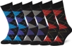 6 Pairs, Argyle, Black & Brighter Colors (2 Pairs of Each Color Variation)