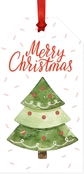 Watercolor Green Christmas Tree With Confetti Tags