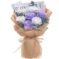 7 White Purple Roses Beige Paper