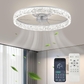 F111 White Ceiling Fan with Light(Black Fans Blades)