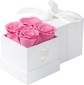 4 Roses White Box Pink