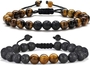 2Pcs Tiger Eye & Lava Rock