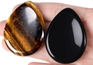 D-tiger's Eye & Obsidian - Water Drops Shaped