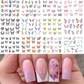 Pink Black Gold Butterfly Nail Decals