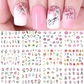 Pink Purple Rose Tulip Leaves Font Art Nail Decals