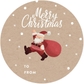 Kraft Brown Santa Claus With Gift Sack to from Labels