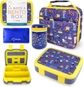 Blue Yellow Truck Bento Food Thermos Set