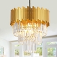 D 15" Gold Crystal Chandelier 5-Light