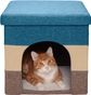 Pet House - Footstool (Brown/Blue Stripes)