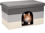 Pet House - Ottoman (Gray/Cream Stripes)