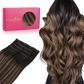 #2/6/2 Balayage Dark Brown Mixed Chestnut Brown