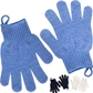 1 Pair Blue Exfoliating Gloves